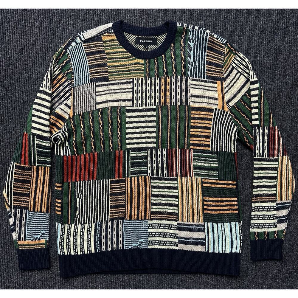PacSun Patch Classic Crewneck Knit Sweater Men's size Large